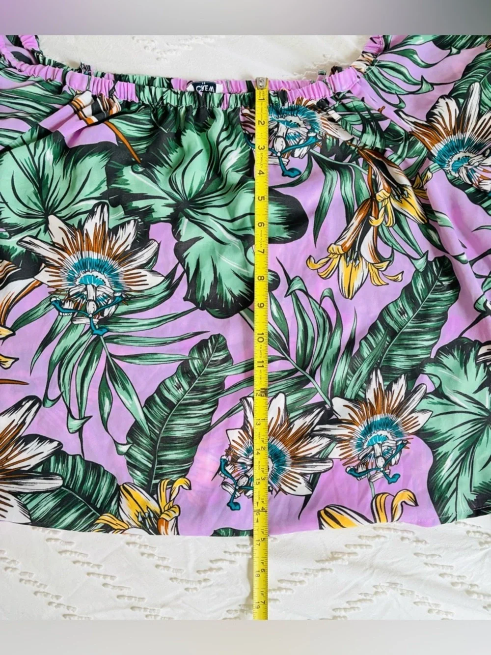 J. Crew Off the Shoulder Pink Tie Tropical Floral Resortwear Ruffle Blouse 6